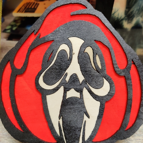 Ghost face pumpkin wall hanging - Picture 2 of 6